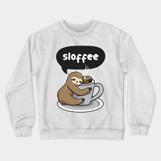 Sloffee Coffee Sloth Crewneck Sweatshirt by Mako Design 
